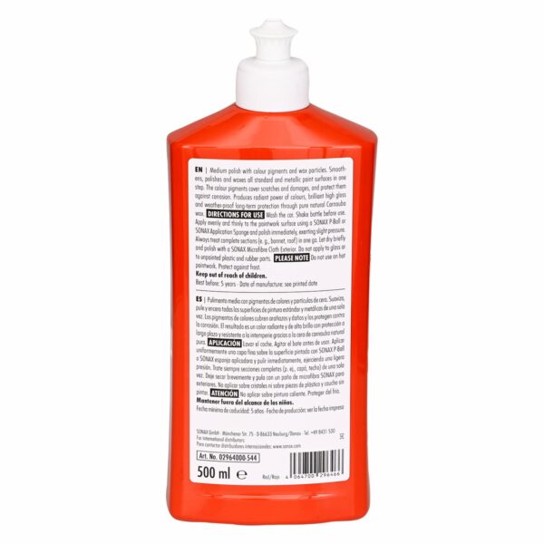 Cera Automotriz Y Pulimento Rojo SONAX 500 Ml - Imagen 2