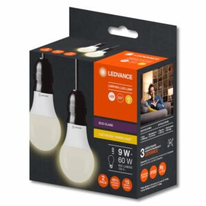 Foco Led Eco Class A60 9W E27 Kit X2 LEDVANCE Luz Cálida