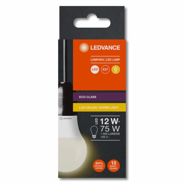 Foco Led Eco Class A75 12W E27 LEDVANCE Luz Cálida - Imagen 2