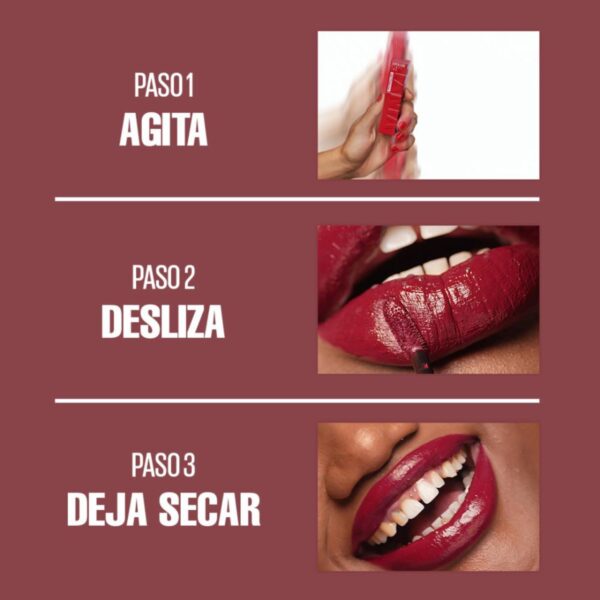 Labial Líquido Vinyl Ink Acabado Brillante Tono 40 Witty MAYBELLINE L´ORÉAL - Imagen 5