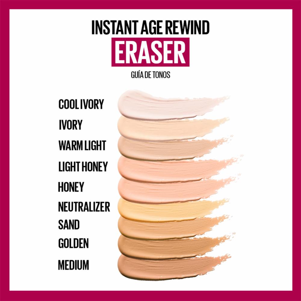 Corrector De Maquillaje Líquido Instant Age Rewind Tono Light Honey MAYBELLINE NEW YORK 0.2 Oz - Imagen 6