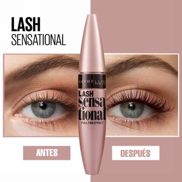 Máscara De Pestañas Lash Sensational Full Fan Effect Black Lavable MAYBELLINE L´ORÉAL 9 Ml - Imagen 5