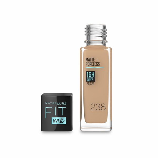 Base De Maquillaje Líquida Fit Me Mate + Poreless Fps 22 Tono 238 Rich Tan MAYBELLINE NEW YORK - Imagen 2