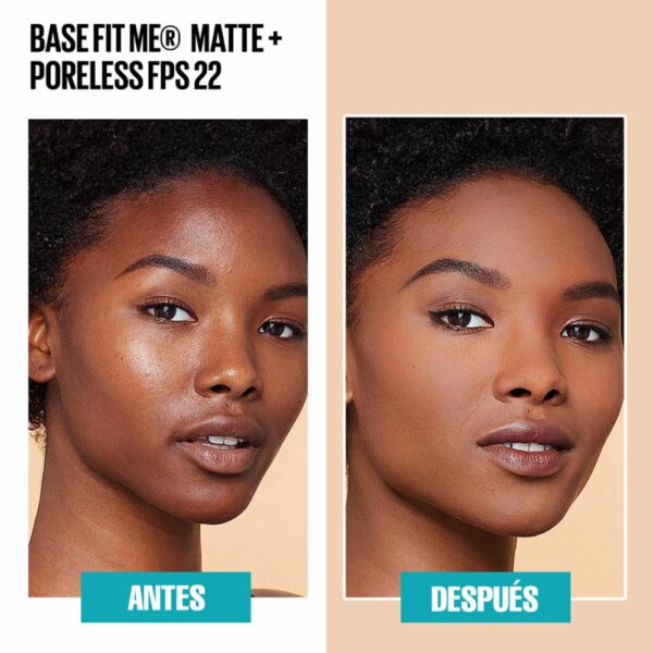 Base De Maquillaje Líquida Fit Me Mate + Poreless Fps 22 Tono 238 Rich Tan MAYBELLINE NEW YORK - Imagen 4