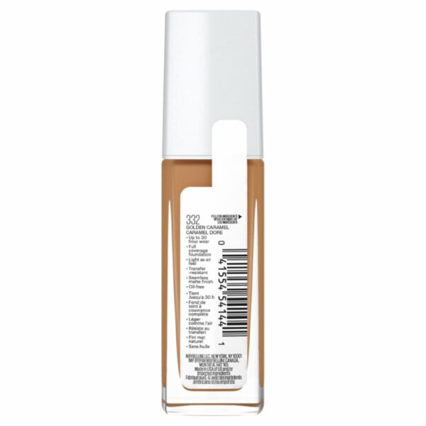 Base De Maquillaje Líquida Super Stay Active Wear Tono 332 Golden Caramel MAYBELLINE L´ORÉAL - Imagen 4