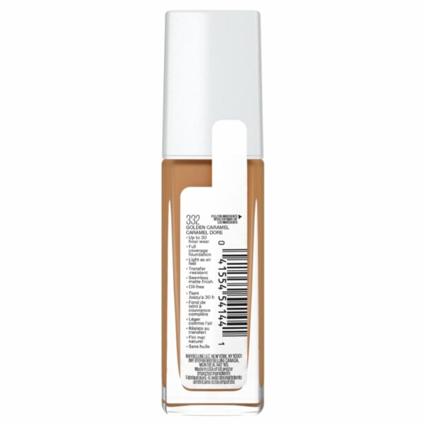 Base De Maquillaje Líquida Super Stay Active Wear Tono 332 Golden Caramel MAYBELLINE NEW YORK - Imagen 4