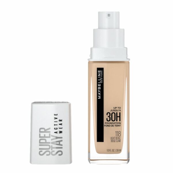 Base De Maquillaje Líquida Super Stay Active Wear Tono 118 Light Beige MAYBELLINE L´ORÉAL - Imagen 3