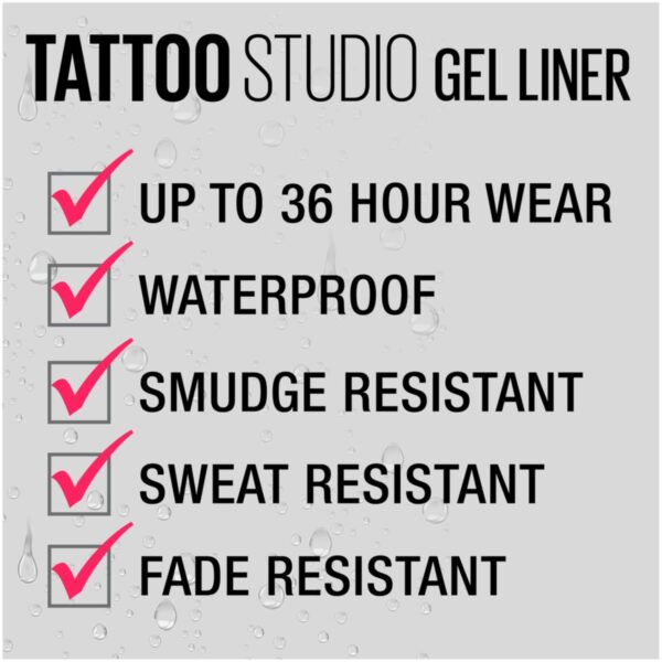 Delineador De Ojos Lápiz Gel Tatoo Studio Tono 900 Deep Onyx A Prueba De Agua MAYBELLINE NEW YORK 2.5 Ml - Imagen 4