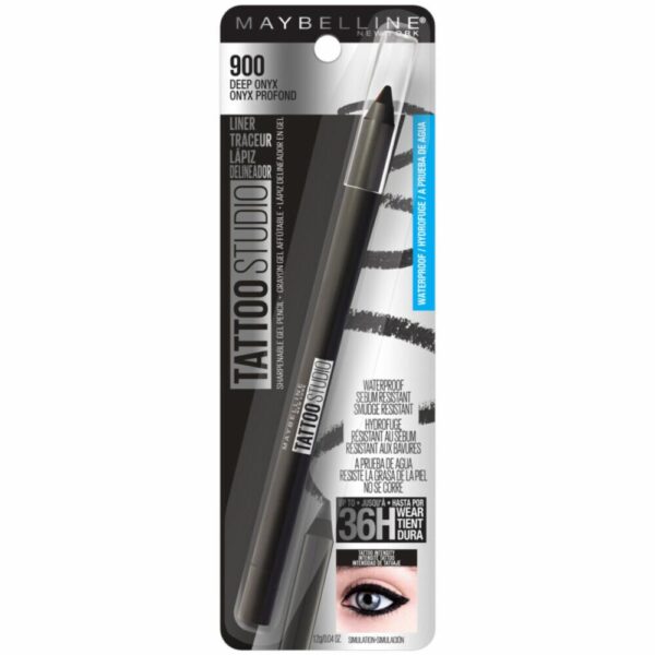 Delineador De Ojos Lápiz Gel Tatoo Studio Tono 900 Deep Onyx A Prueba De Agua MAYBELLINE L´ORÉAL 2.5 Ml - Imagen 7