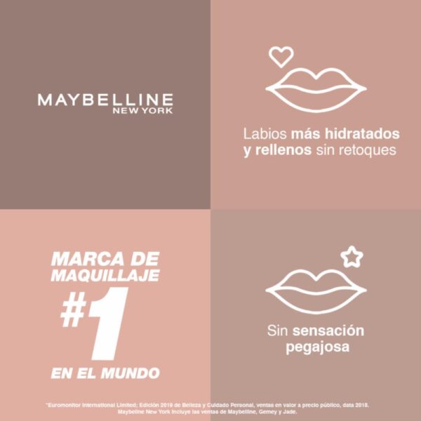 Brillo Labial Lifter Gloss Con Ácido Hialurónico Tono Moon MAYBELLINE L´ORÉAL 5.4 Ml - Imagen 4
