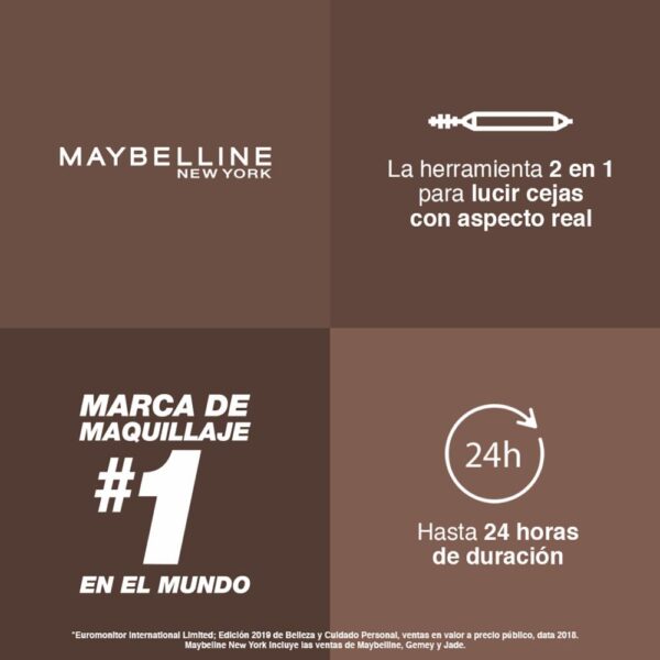 Lápiz De Cejas Build A Brow Tono 260 Medium Brown MAYBELLINE L´ORÉAL 0,73 G - Imagen 6
