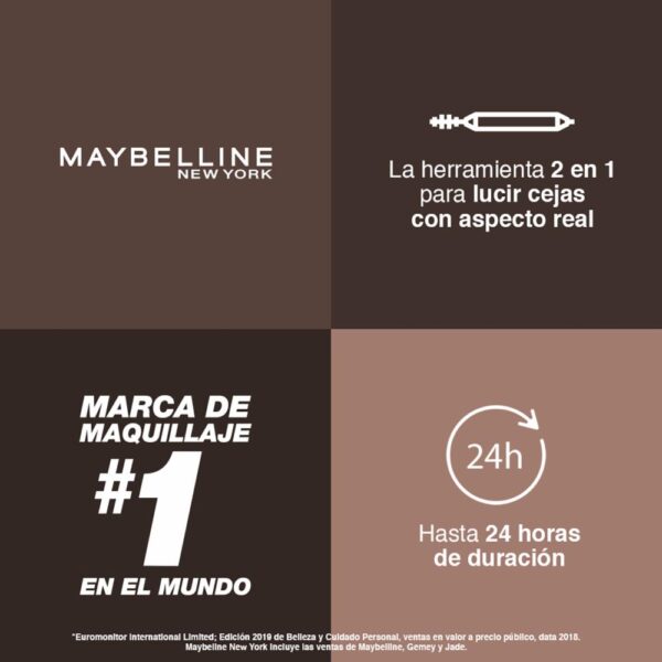 Lápiz De Cejas Build A Brow Tono 255 Deep Brown MAYBELLINE L´ORÉAL 0,73 G - Imagen 6