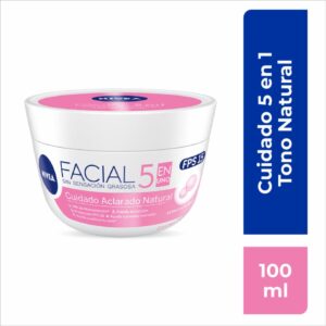 Crema Facial Cuidado Aclarado Natural 5 En 1 Sin Sensación Grasosa NIVEA 100 Ml