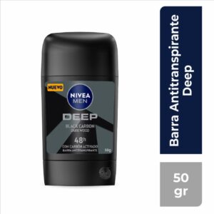 Desodorante En Barra Para Caballero Deep Amazonía Black Carbón NIVEA MEN 50 G