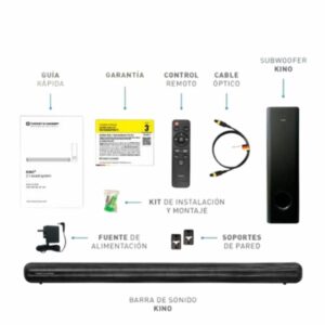 Barra De Sonido Kino 2,1 Rms HK096-03641 THONET & VANDER 150 Watts