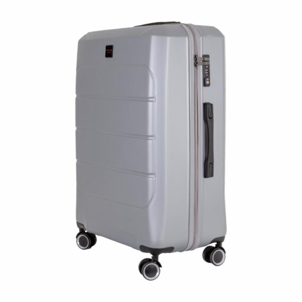 Maleta De Viaje De Textura Dura Color Gris TRANSWORLD LUGGAGE 70 Cm - Imagen 4