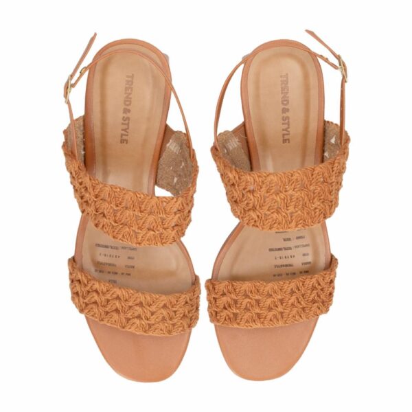Sandalia Taco Tejido Terracota TREND & STYLE - Imagen 2