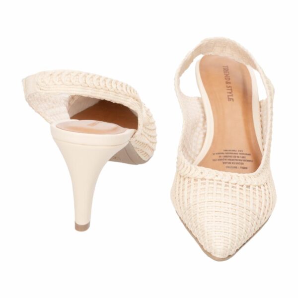 Zapato De Taco Tejido Beige TREND & STYLE - Imagen 3