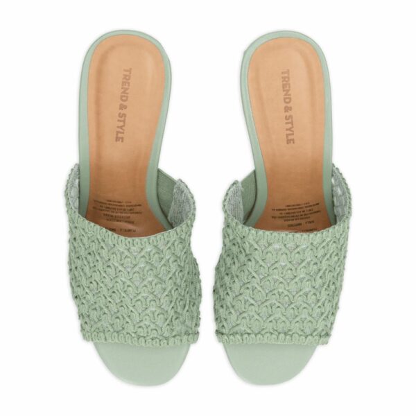 Sandalia Taco Tejido Verde Claro TREND & STYLE - Imagen 2
