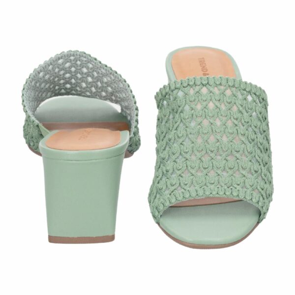 Sandalia Taco Tejido Verde Claro TREND & STYLE - Imagen 3