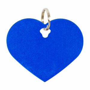 Placa Para Collar Metalica Con Forma De Corazon Color Azul DRAGON ENGRAVERS Unidad
