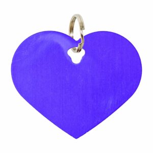 Placa Para Collar Metalica Con Forma De Corazon Color Morado DRAGON ENGRAVERS Unidad