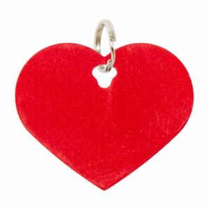 Placa Para Collar Metalica Con Forma De Corazon Color Rojo DRAGON ENGRAVERS Unidad
