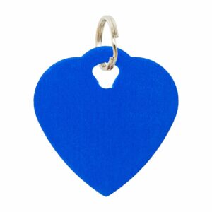 Placa Para Collar Metalica Con Forma De Corazon Color Azul DRAGON ENGRAVERS Unidad
