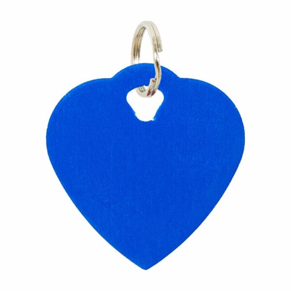 Placa Para Collar Metalica Con Forma De Corazon Color Azul DRAGON ENGRAVERS Unidad