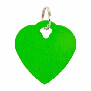 Placa Para Collar Metalica Con Forma De Corazon Color Verde DRAGON ENGRAVERS Unidad