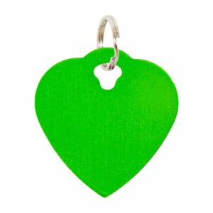 Placa Para Collar Metalica Con Forma De Corazon Color Verde DRAGON ENGRAVERS Unidad