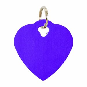 Placa Para Collar Metalica Con Forma De Corazon Color Morado DRAGON ENGRAVERS Unidad