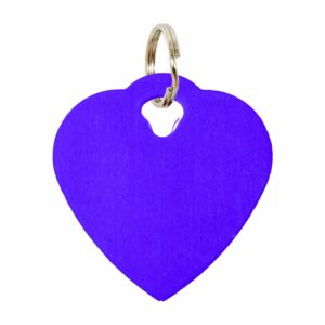 Placa Para Collar Metalica Con Forma De Corazon Color Morado DRAGON ENGRAVERS Unidad