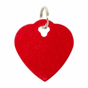 Placa Para Collar Metalica Con Forma De Corazon Color Rojo DRAGON ENGRAVERS Unidad