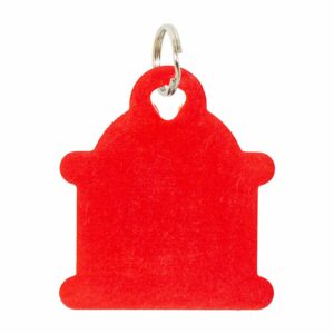 Placa Para Collar Metalica Con Forma De Hidrante Color Rojo DRAGON ENGRAVERS Unidad