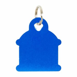 Placa Para Collar Metalica Con Forma De Hidrante Color Azul DRAGON ENGRAVERS Unidad