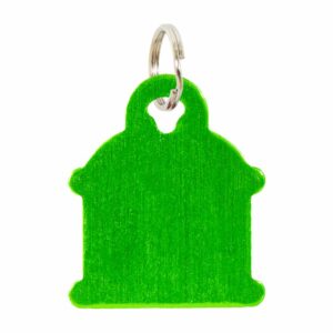 Placa Para Collar Metalica Con Forma De Hidrante Color Verde DRAGON ENGRAVERS Unidad