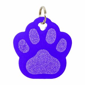Placa Para Collar Metalica Con Forma De Huellas Color Morado DRAGON ENGRAVERS Unidad