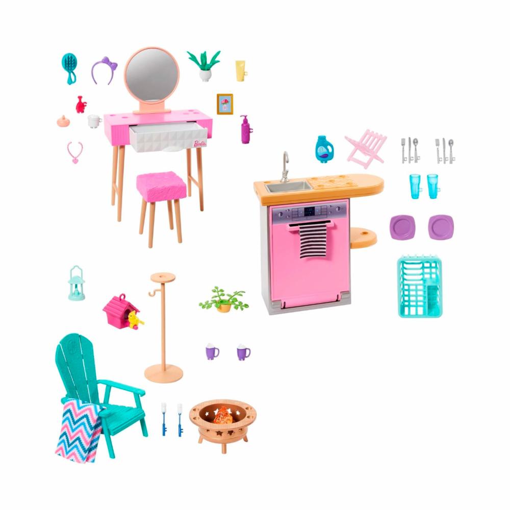 Set De Juego Barbie Muebles De Decoración MATTEL Modelos Surtidos - Imagen 2