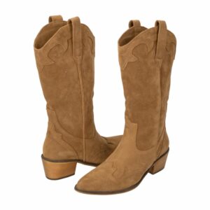Botas Con Taco Tipo Vaqueras Cafés OTUS Talla 39