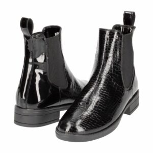 Botín Charol Taco 2 1/2 Cm Negro OTUS