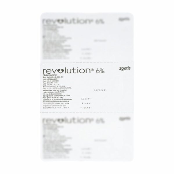 Revolution 6% Azul ZOETIS 2,6 A 7,5 Kg - Imagen 2