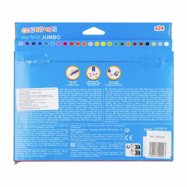Lapices De Colores Jumbo Diseño Color Peps MAPED X 24 Uds - Imagen 2