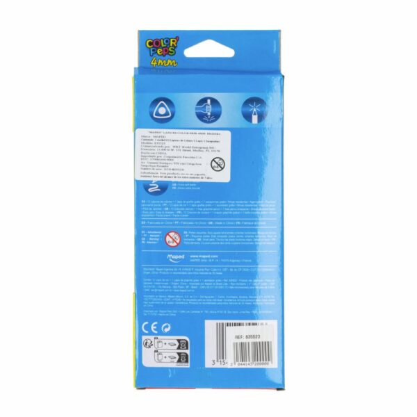 Lapices De Colores Diseño Color Peps 4 MM Con Lapiz Y Sacapuntas MAPED X 12 Uds - Imagen 2