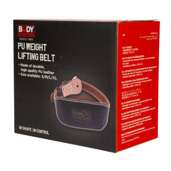 Cinturón Deportivo Para Levantar Pesas De Cuero BODY SCULPTURE XL - Imagen 4