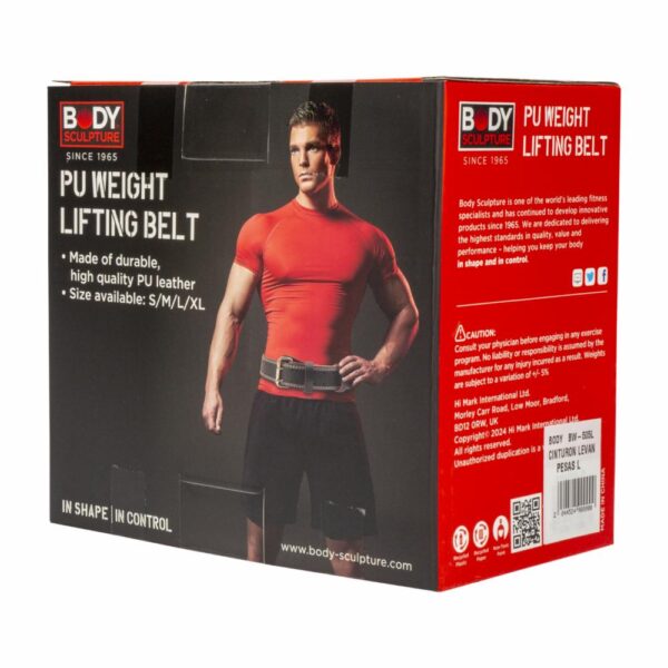 Cinturón Deportivo Para Levantar Pesas De Cuero BODY SCULPTURE L - Imagen 2