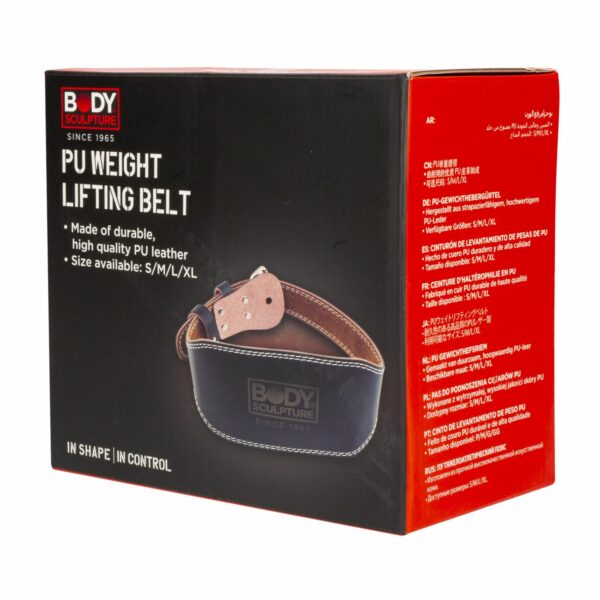 Cinturón Deportivo Para Levantar Pesas De Cuero BODY SCULPTURE M - Imagen 4