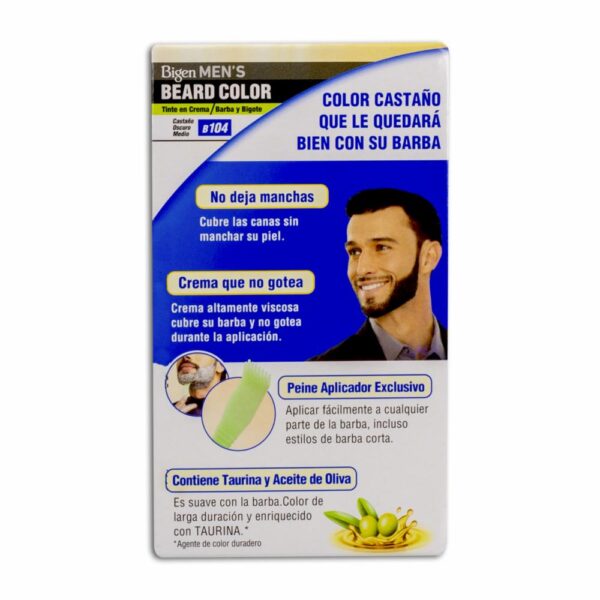 Tinte Para Barba Y Bigote Sin Amoníaco N° B.104 Castaño Oscuro Medio BIGEN MEN´S 1 Kit - Imagen 2
