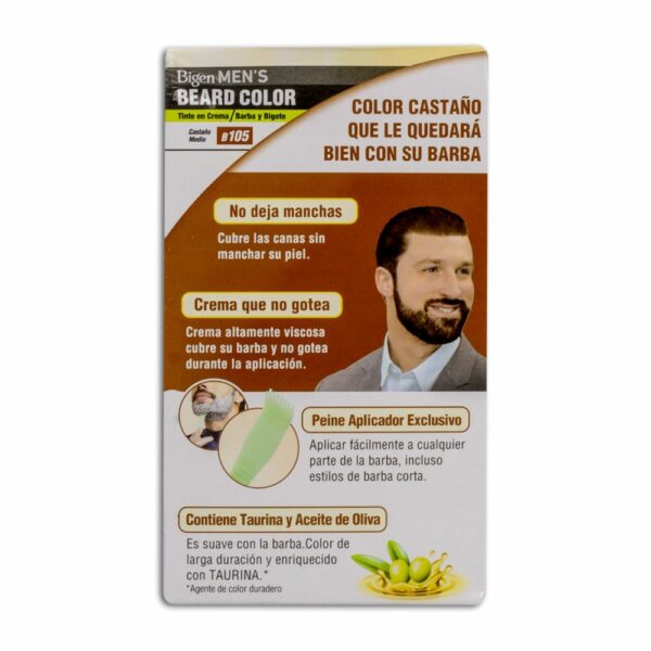 Tinte Para Barba Y Bigote Sin Amoníaco N° B.105 Castaño Medio BIGEN MEN´S 1 Kit - Imagen 2