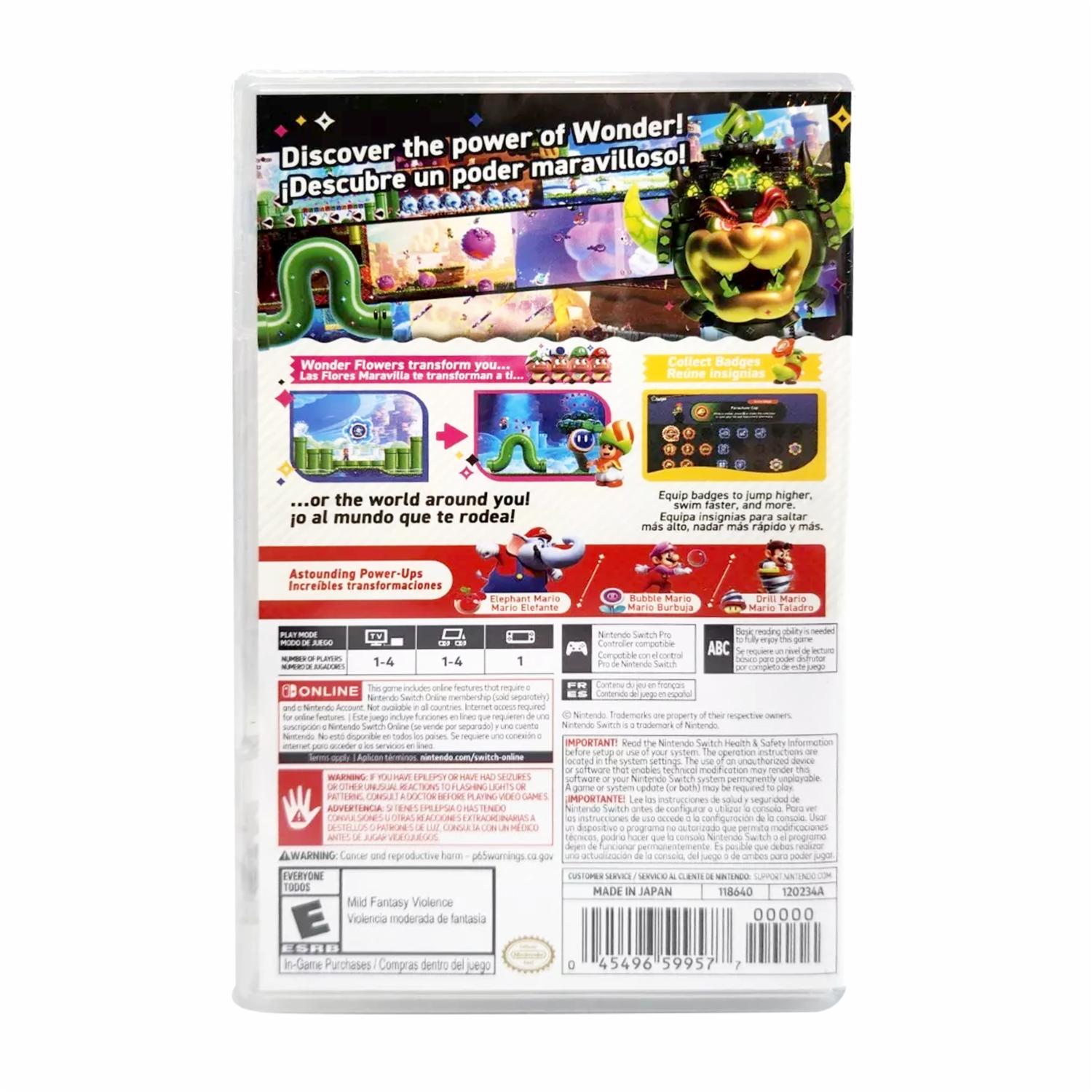 Juego Para Switch Super Mario Wonder NINTENDO Disco